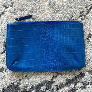 Talbots Blue Leather Clutch